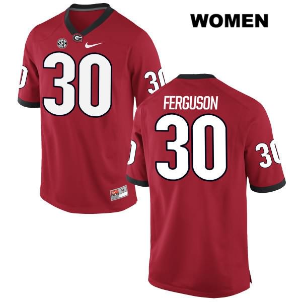 Georgia Bulldogs Women's Ed Ferguson #30 NCAA Authentic Red Nike Stitched College Football Jersey MBA3056MO